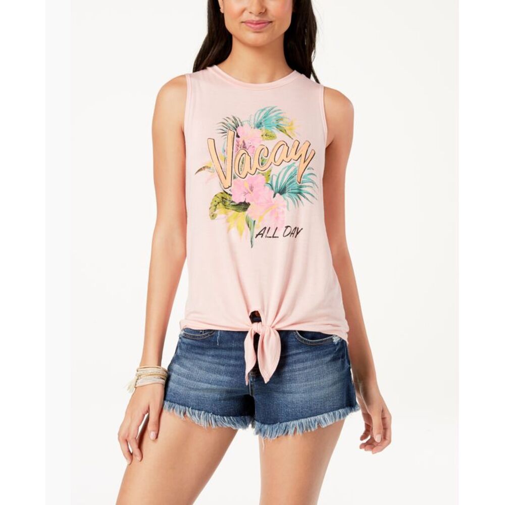 Rebellious One Juniors Vacay Graphic Print Tank Top